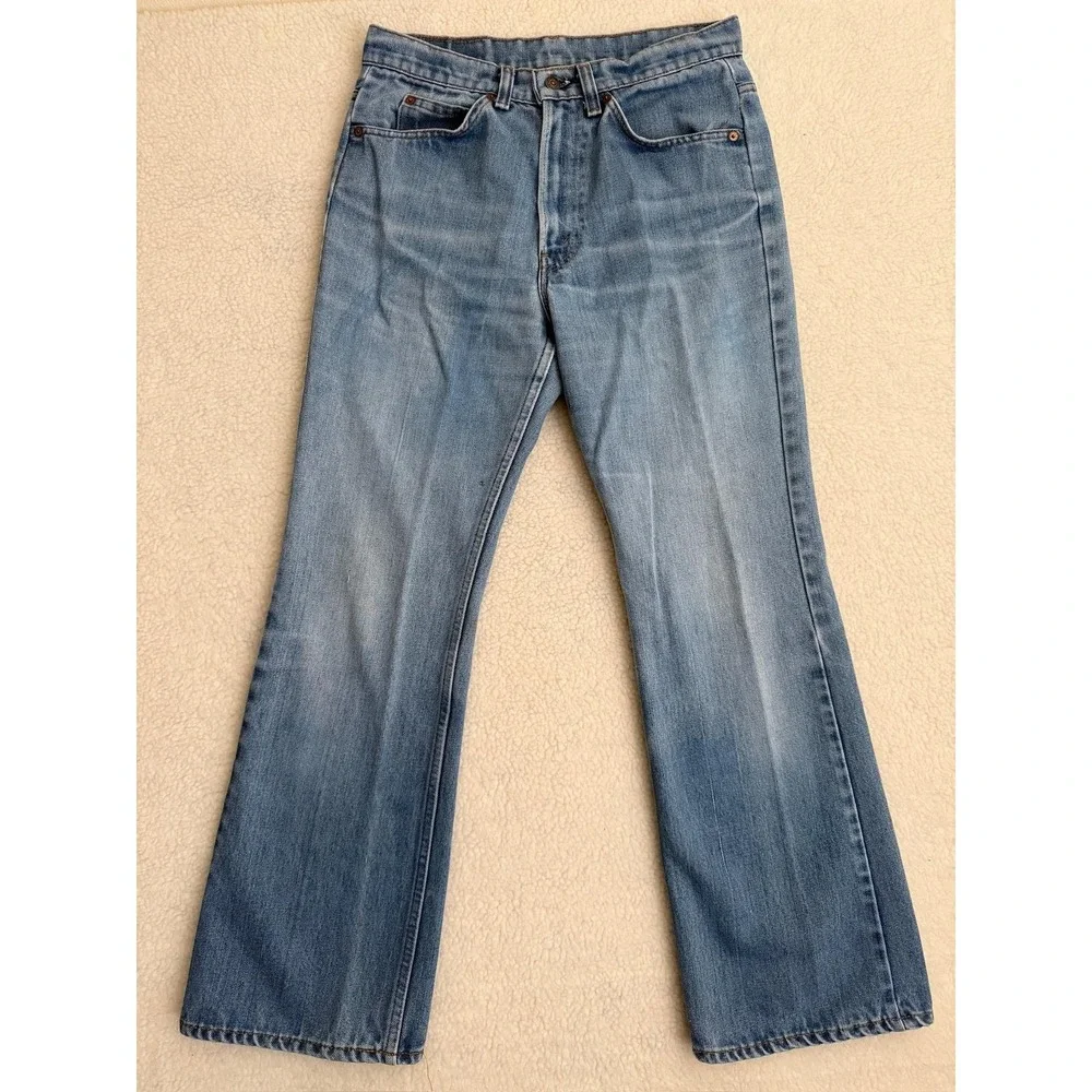 Vintage Levis 517 Bootcut Jeans Mens 32x31 Fits 30x30 Orange Tab USA 80s Blue